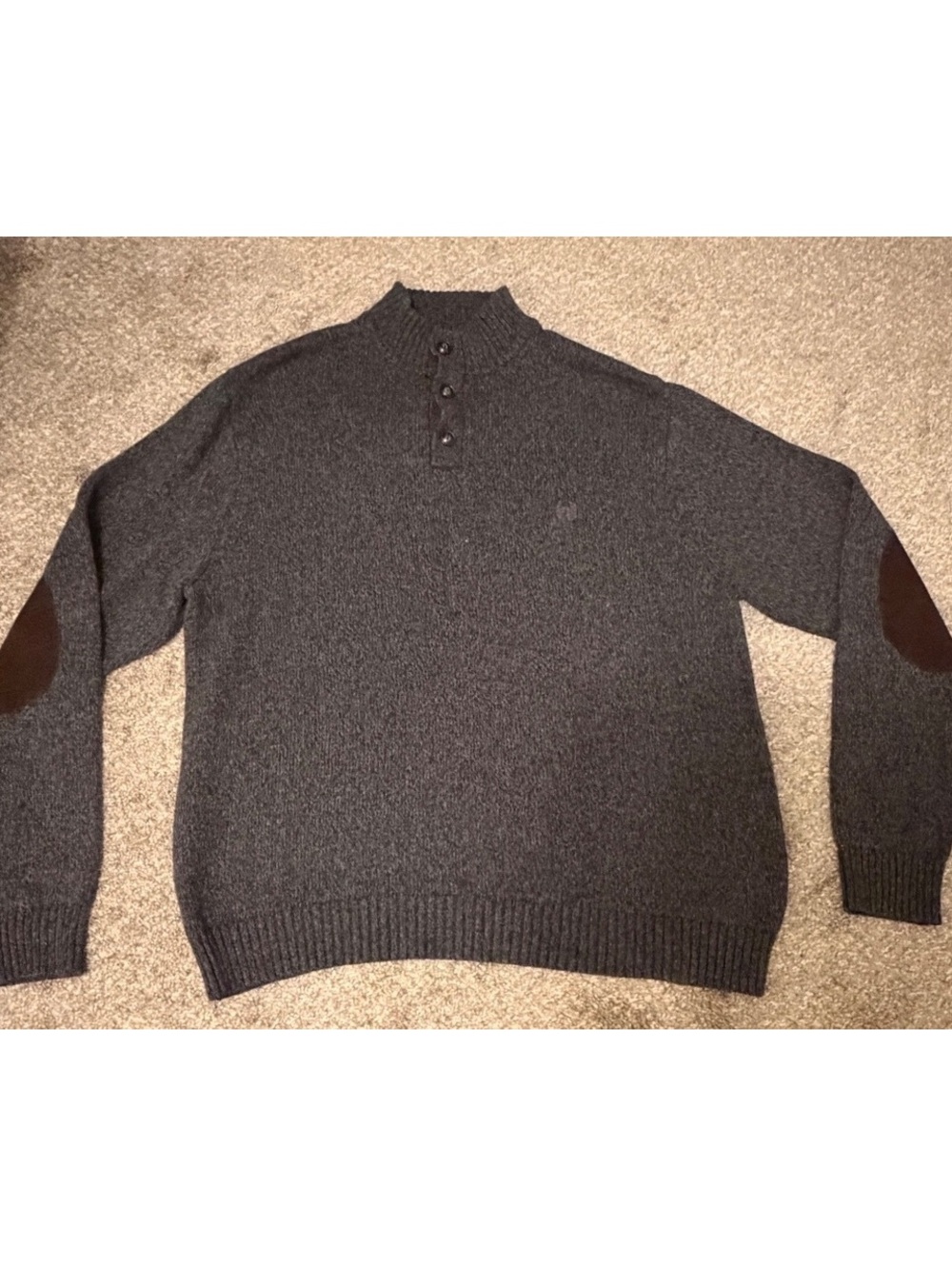 CHAPS Men’s Charcoal Gray Mock Neck Sweater XL